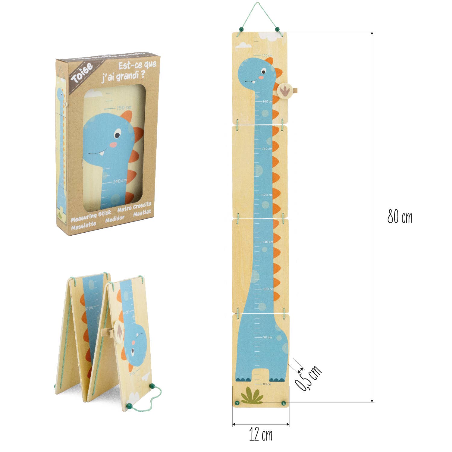 Medidor de Altura Infantil Dinosaurio | Decoración Habitación Bebé - MINI MUNDO