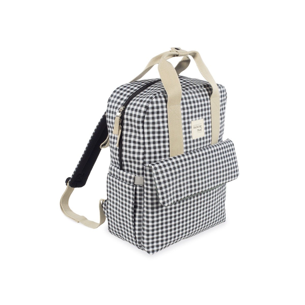 Mochila Bolso Walking Mum I Love Vichy Negro - BEBABI