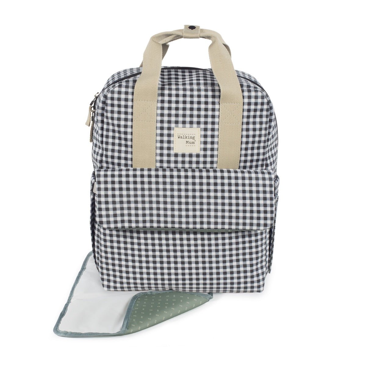 Mochila Bolso Walking Mum I Love Vichy Negro - BEBABI