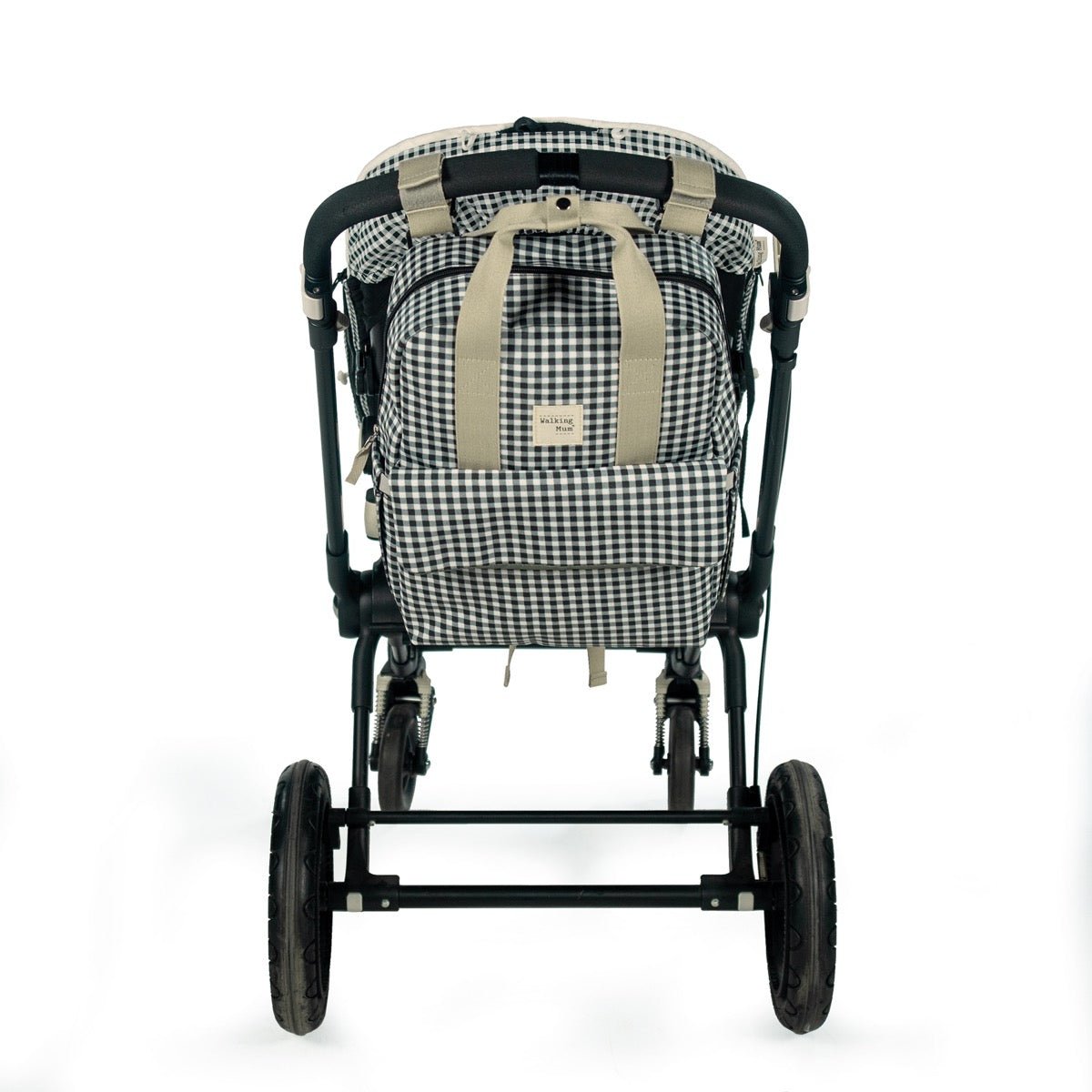 Mochila Bolso Walking Mum I Love Vichy Negro - BEBABI