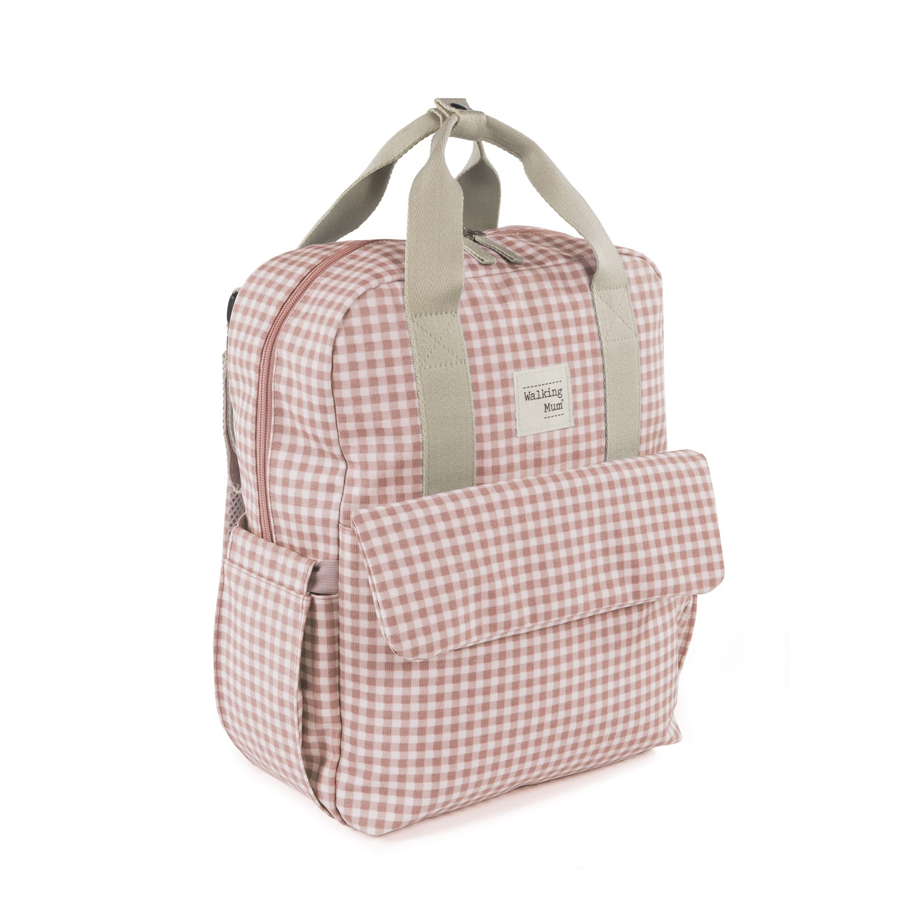 Mochila Bolso Walking Mum I Love Vichy Rosa - BEBABI