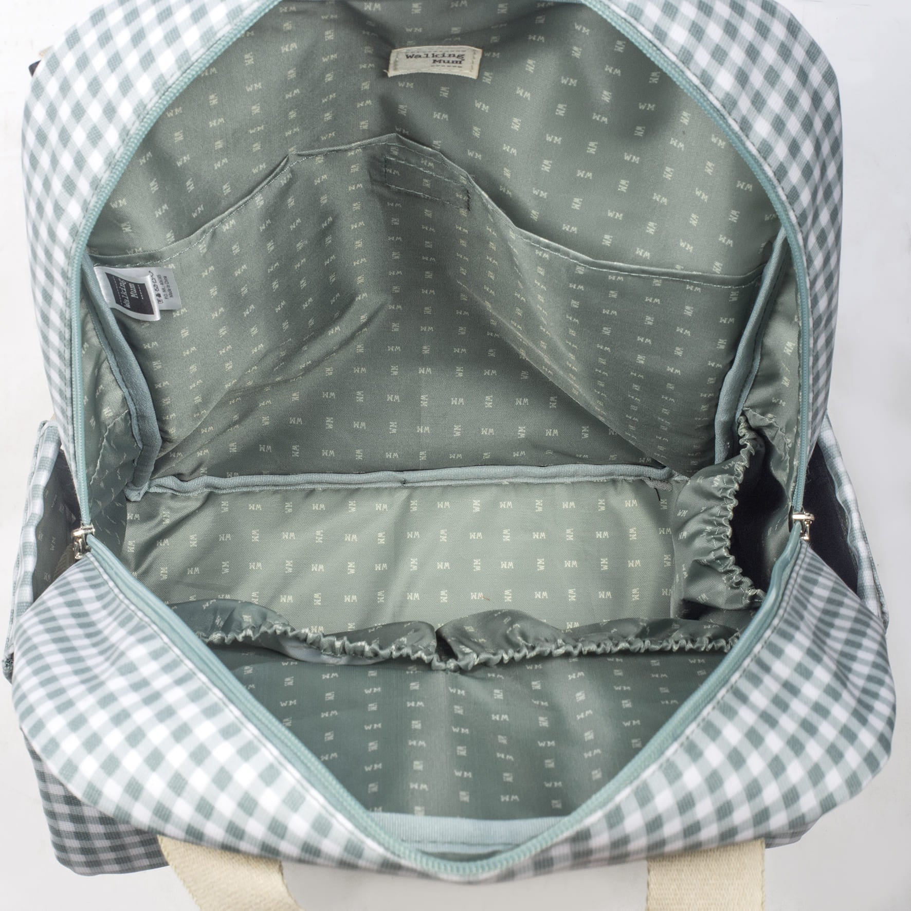 Mochila Bolso Walking Mum I Love Vichy Verde - BEBABI