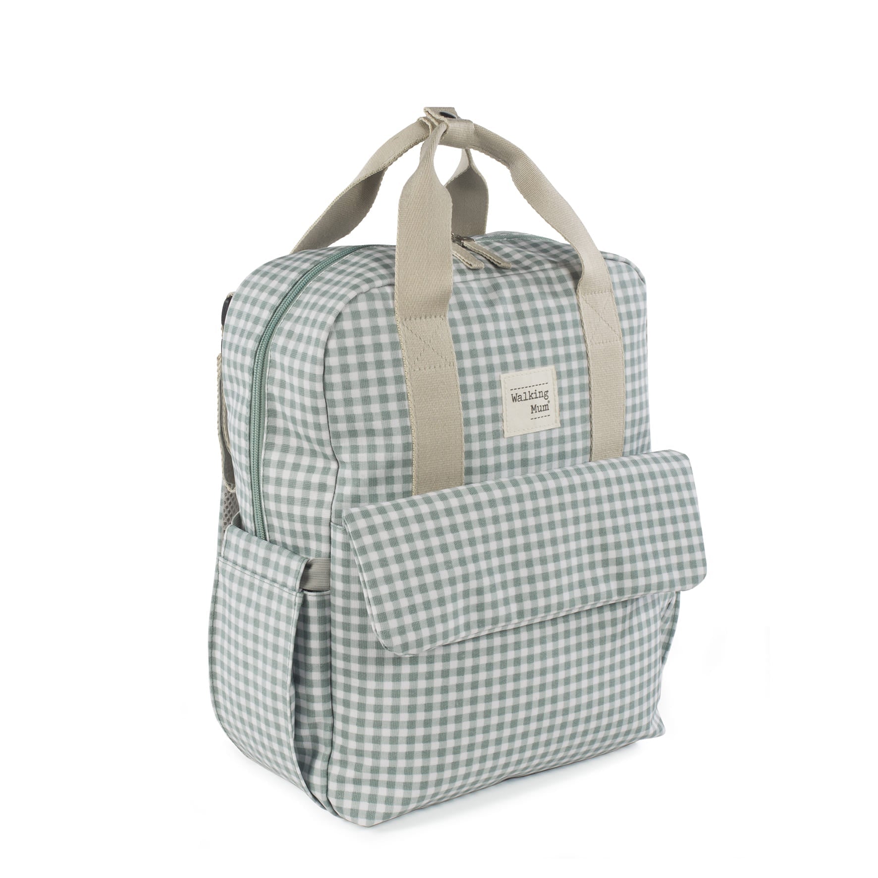Mochila Bolso Walking Mum I Love Vichy Verde - BEBABI