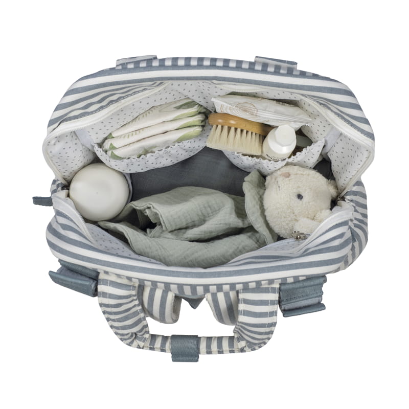 Mochila Cambiador Walking Mum Praliné Rayas Matcha con Cambiador - BEBABI