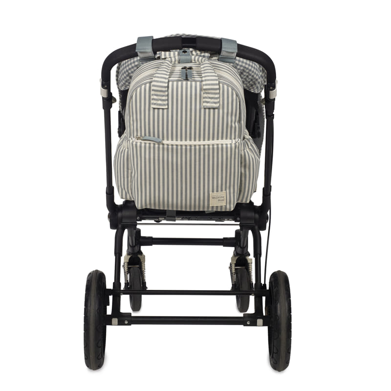 Mochila Cambiador Walking Mum Praliné Rayas Matcha con Cambiador - BEBABI