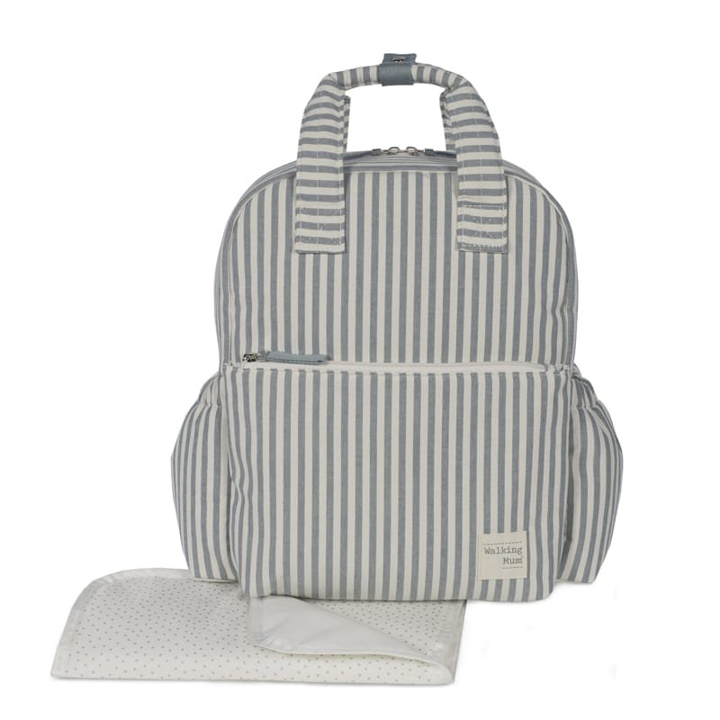 Mochila Cambiador Walking Mum Praliné Rayas Matcha con Cambiador - BEBABI
