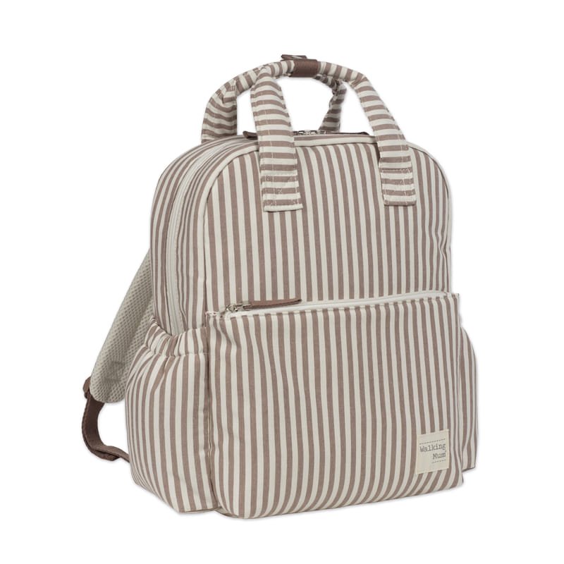 Mochila Cambiador Walking Mum Praliné Rayas Moka con Cambiador - BEBABI