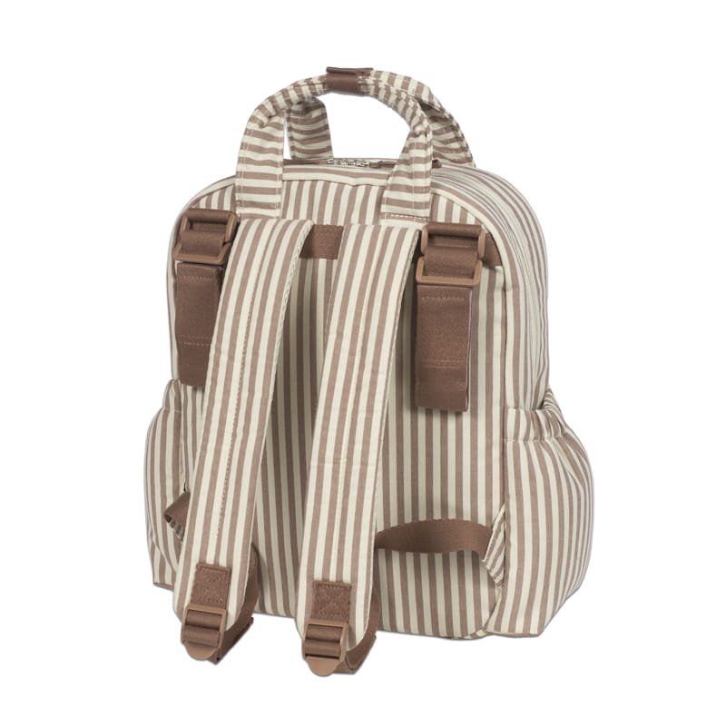 Mochila Cambiador Walking Mum Praliné Rayas Moka con Cambiador - BEBABI
