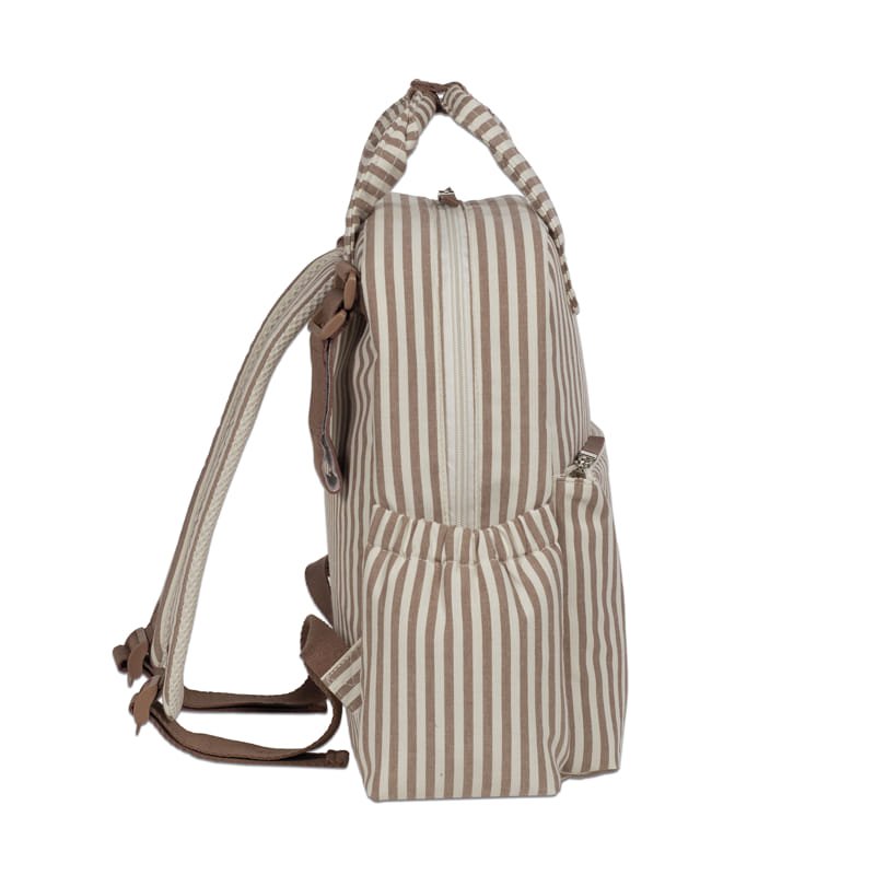 Mochila Cambiador Walking Mum Praliné Rayas Moka con Cambiador - BEBABI