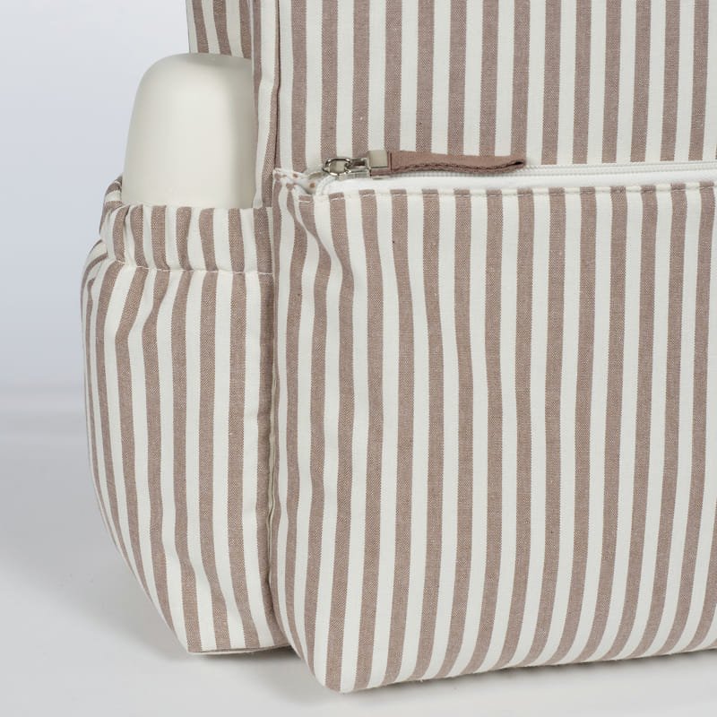 Mochila Cambiador Walking Mum Praliné Rayas Moka con Cambiador - BEBABI