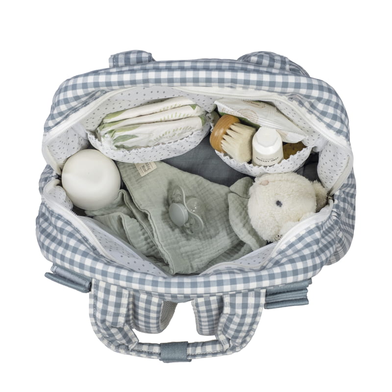 Mochila Cambiador Walking Mum Praliné Vichy Matcha con Cambiador - BEBABI