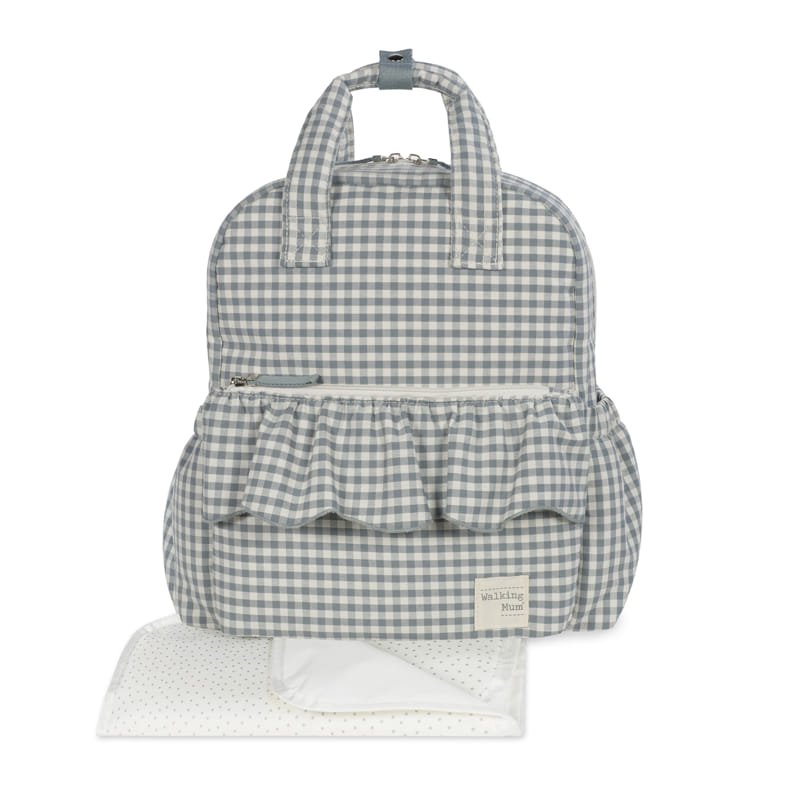 Mochila Cambiador Walking Mum Praliné Vichy Matcha con Cambiador - BEBABI