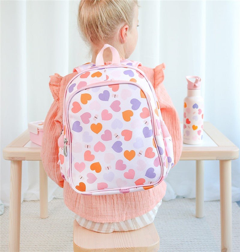 MOCHILA ESCOLAR CORAZONES - BEBABI
