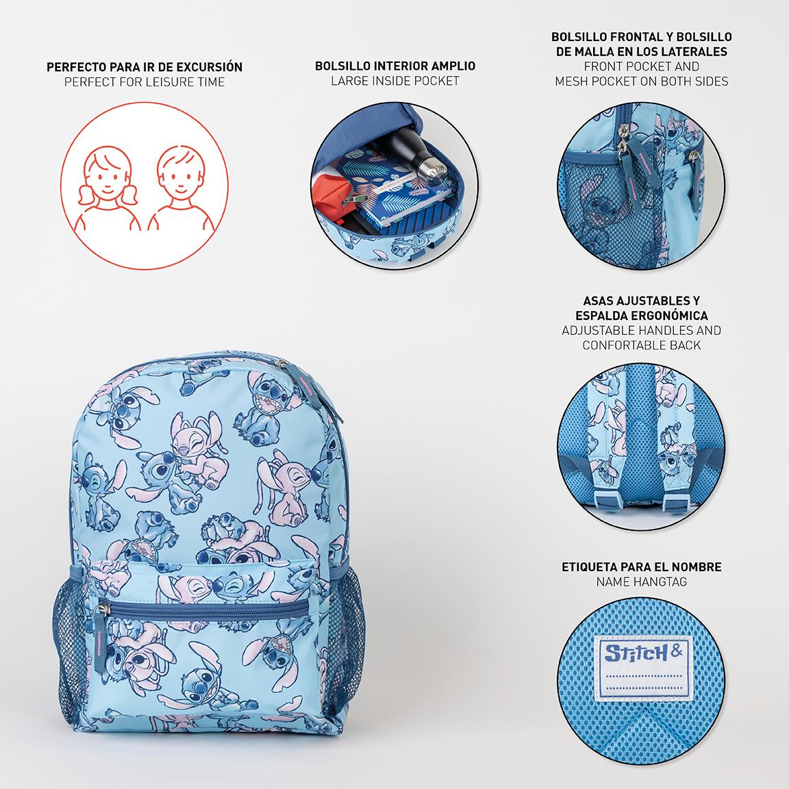 Mochila Infantil Stitch Azul - MINI MUNDO