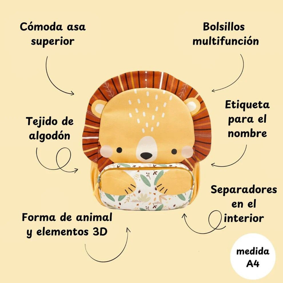 Mochila Junior A4 Sassi León - BEBABI