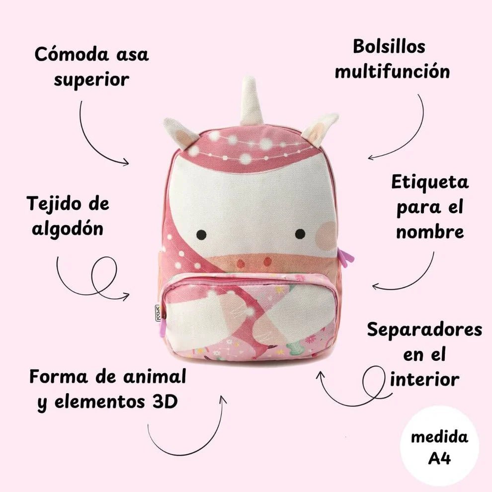 Mochila Junior A4 Unicornio - BEBABI