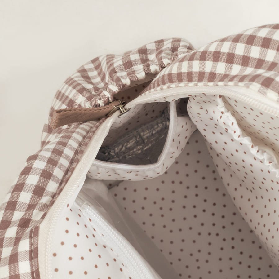 MOCHILA PRALINÉ VICHY MOKA - BEBABI