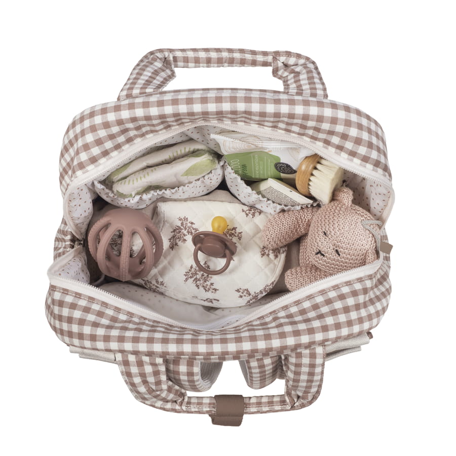 MOCHILA PRALINÉ VICHY MOKA - BEBABI