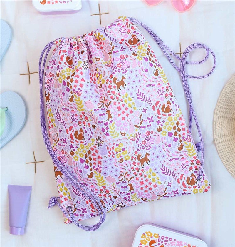 Mochila saco - flores - MINI MUNDO