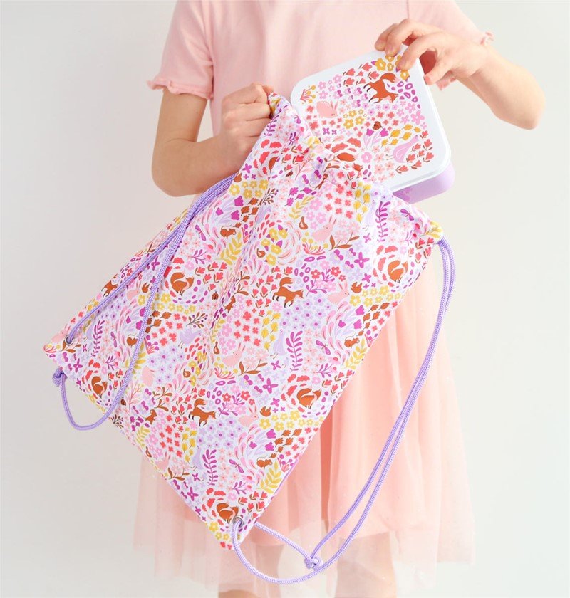 Mochila saco - flores - MINI MUNDO