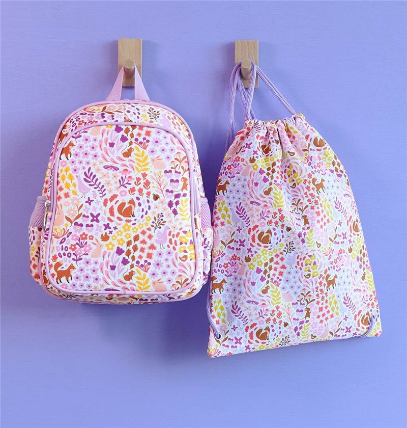 Mochila saco - flores - MINI MUNDO