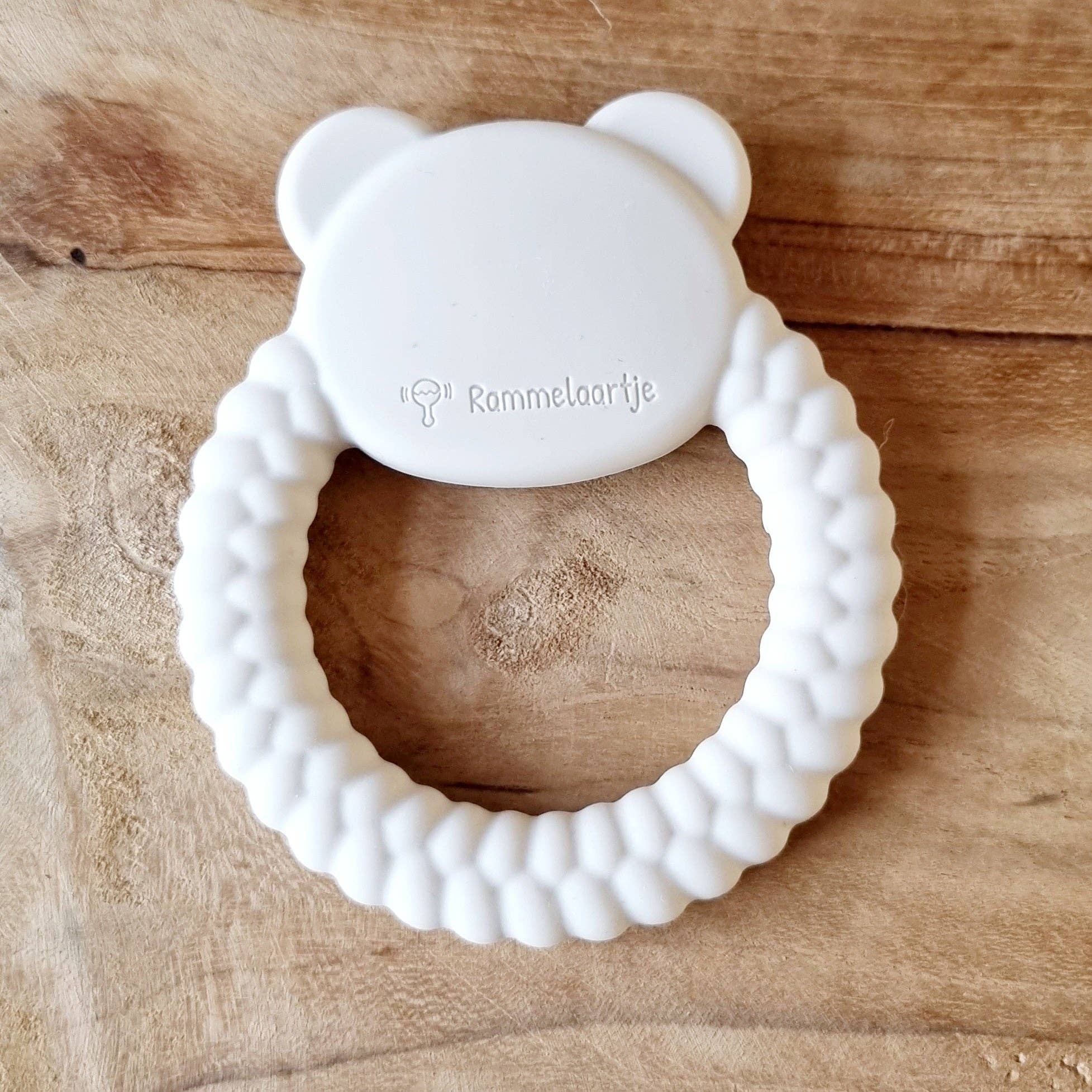 Mordedor silicona - oso panda blanco - MINI MUNDO
