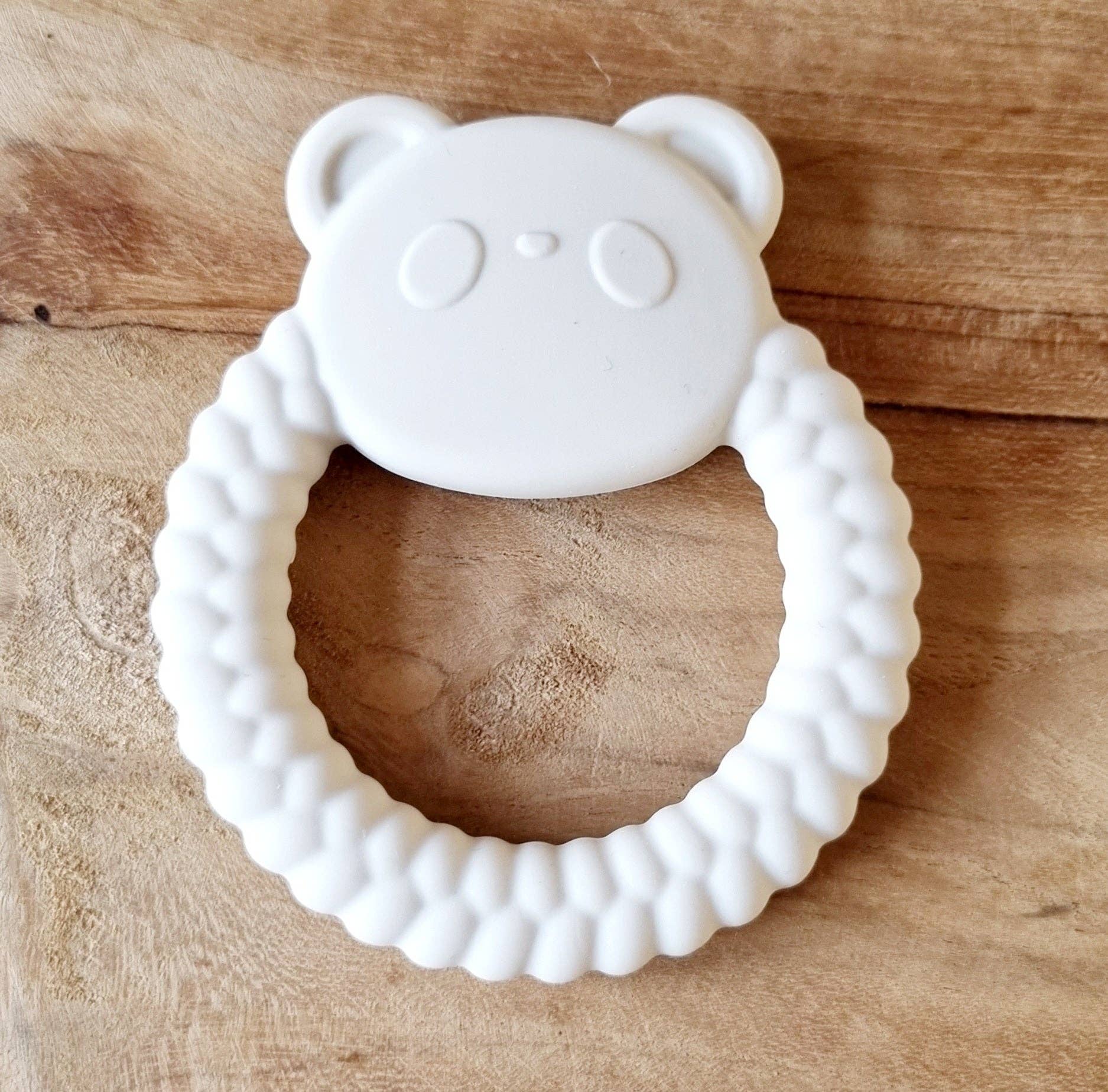 Mordedor silicona - oso panda blanco - MINI MUNDO