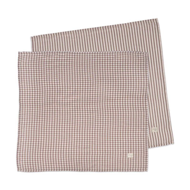 PACK 2 MUSELINAS 70X70 CM PRALINÉ VICHY/RAYAS MOKA - BEBABI