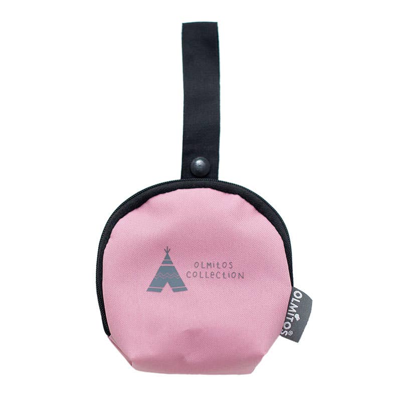 Pack Bolso de pañales + funda térmica - Olmitos - rosa y gris - MINI MUNDO