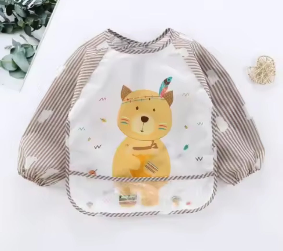 Pack de 2 baberos (delantal) manga larga - MINI MUNDO