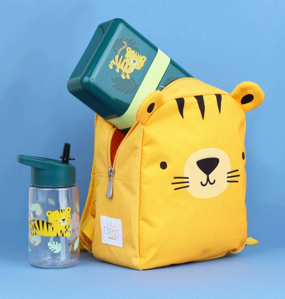 Pack mochila + fiambrera + botella - Tigre - MINI MUNDO