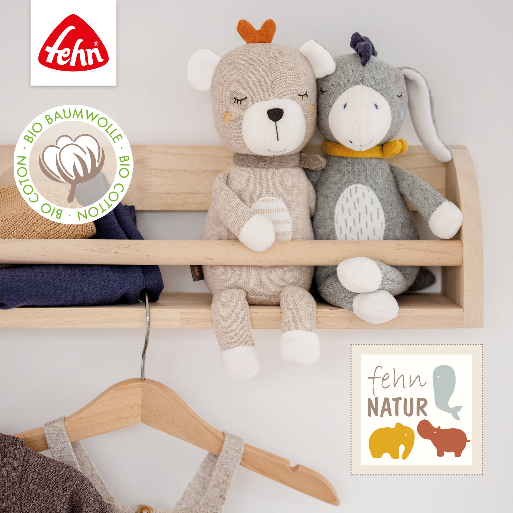 Pelota de tela Donkey & Teddy Nature - MINI MUNDO