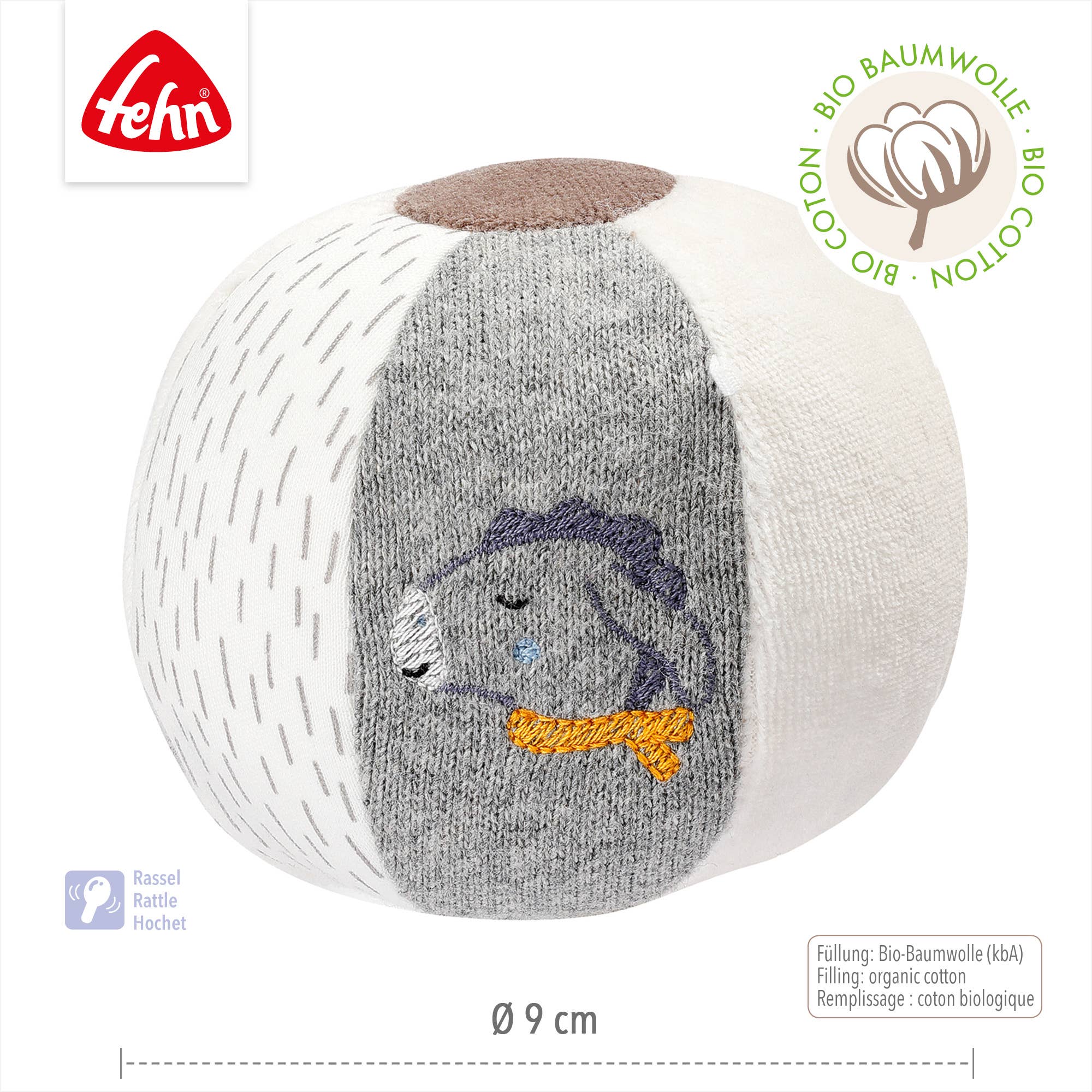Pelota de tela Donkey & Teddy Nature - MINI MUNDO
