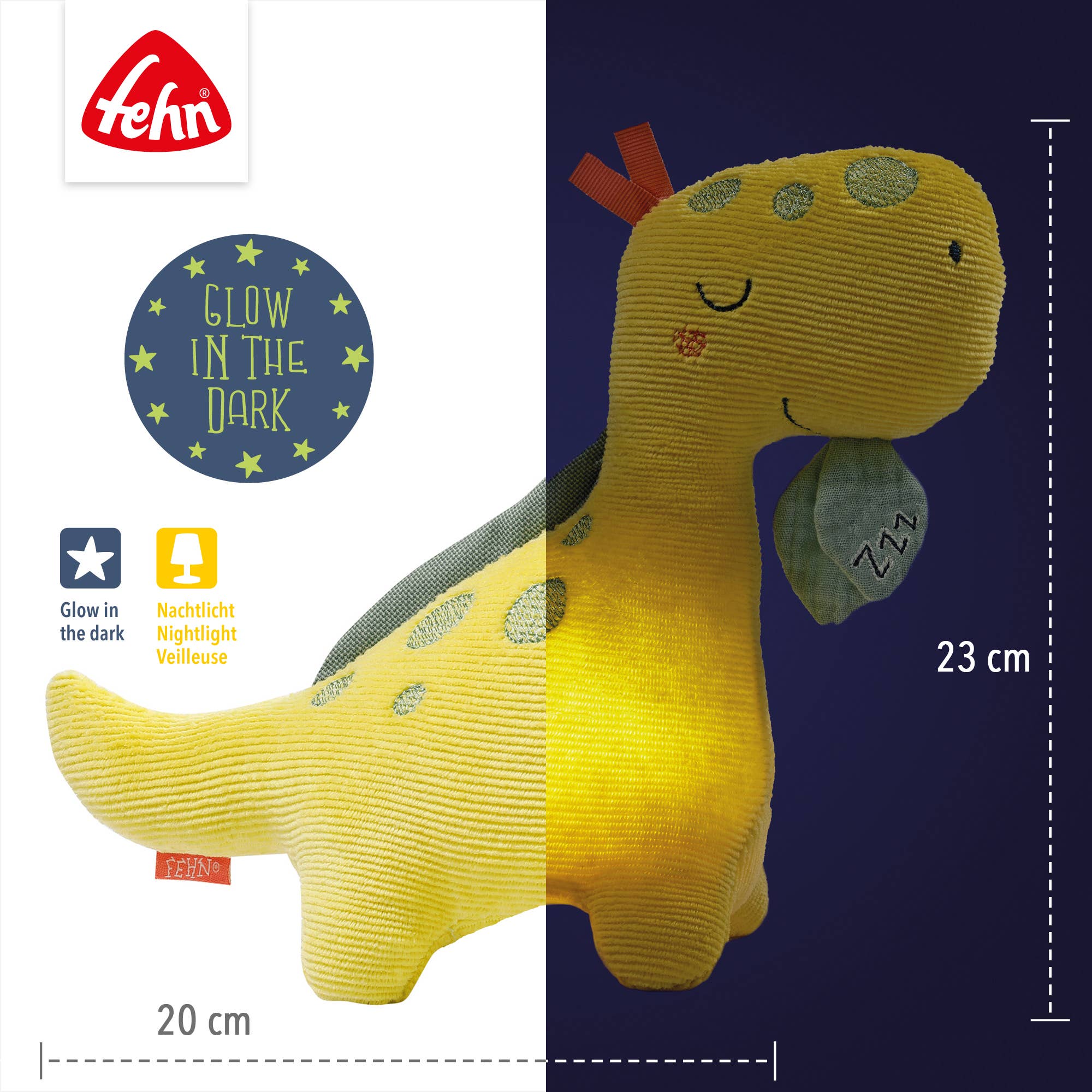 Peluche con luz nocturna - dinosaurio - MINI MUNDO