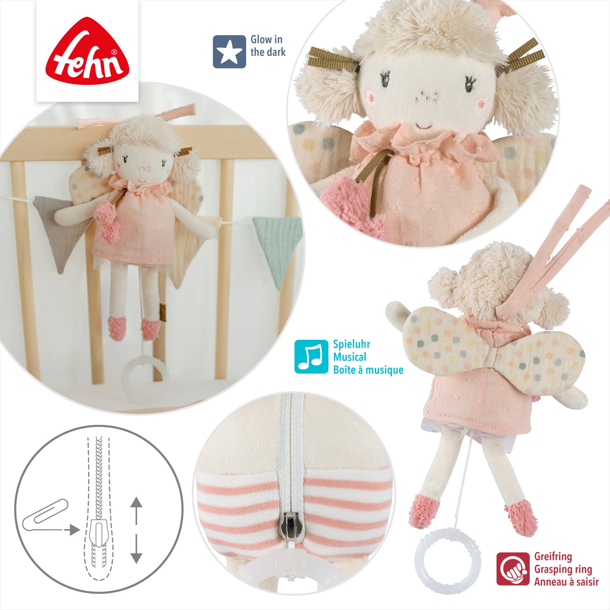 Peluche musical - Hada rosa - MINI MUNDO