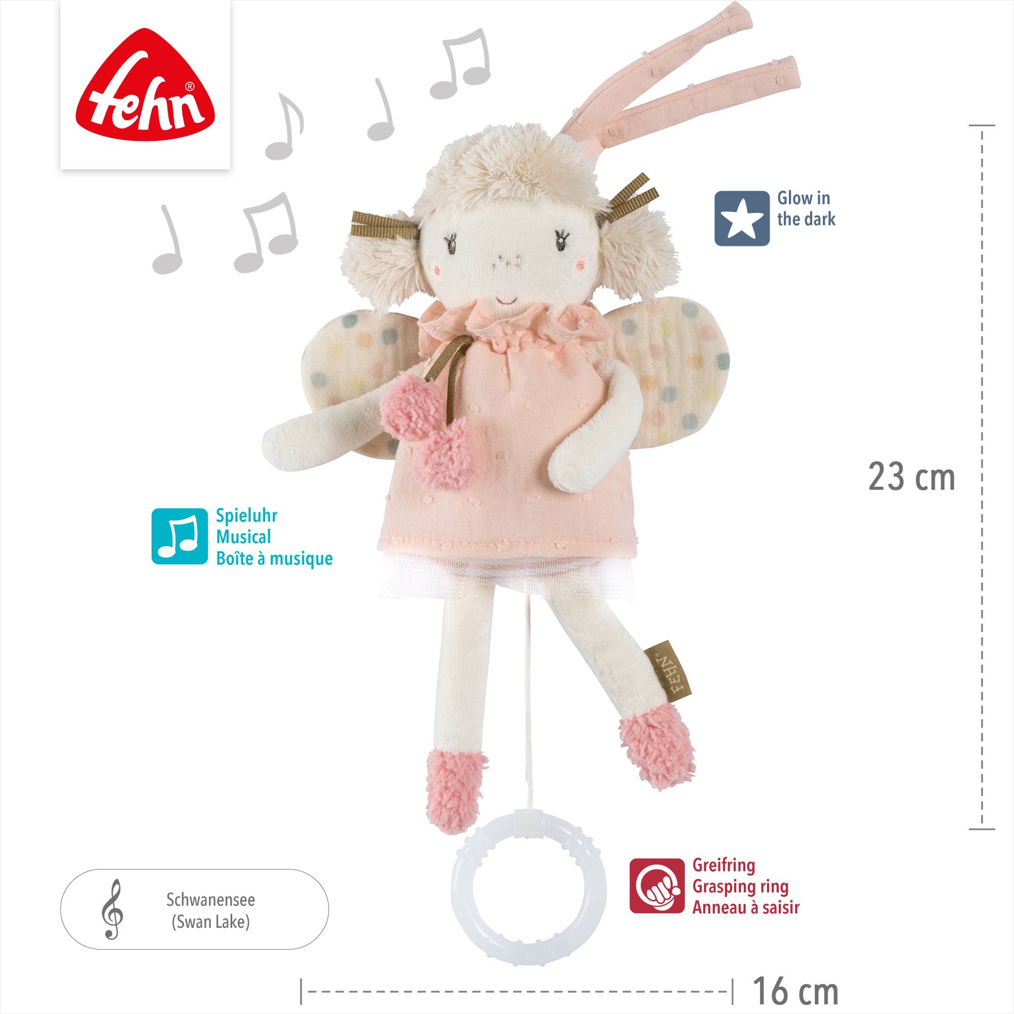 Peluche musical - Hada rosa - MINI MUNDO