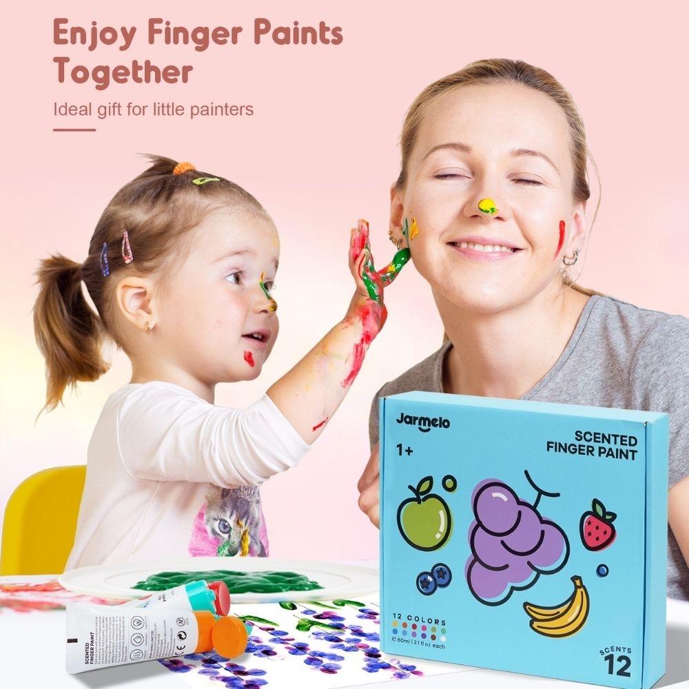 Pintura de dedos perfumada (12 ud.) - MINI MUNDO