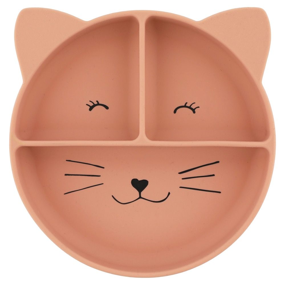 Plato compartimentado de silicona con ventosa - Mrs. Cat - MINI MUNDO