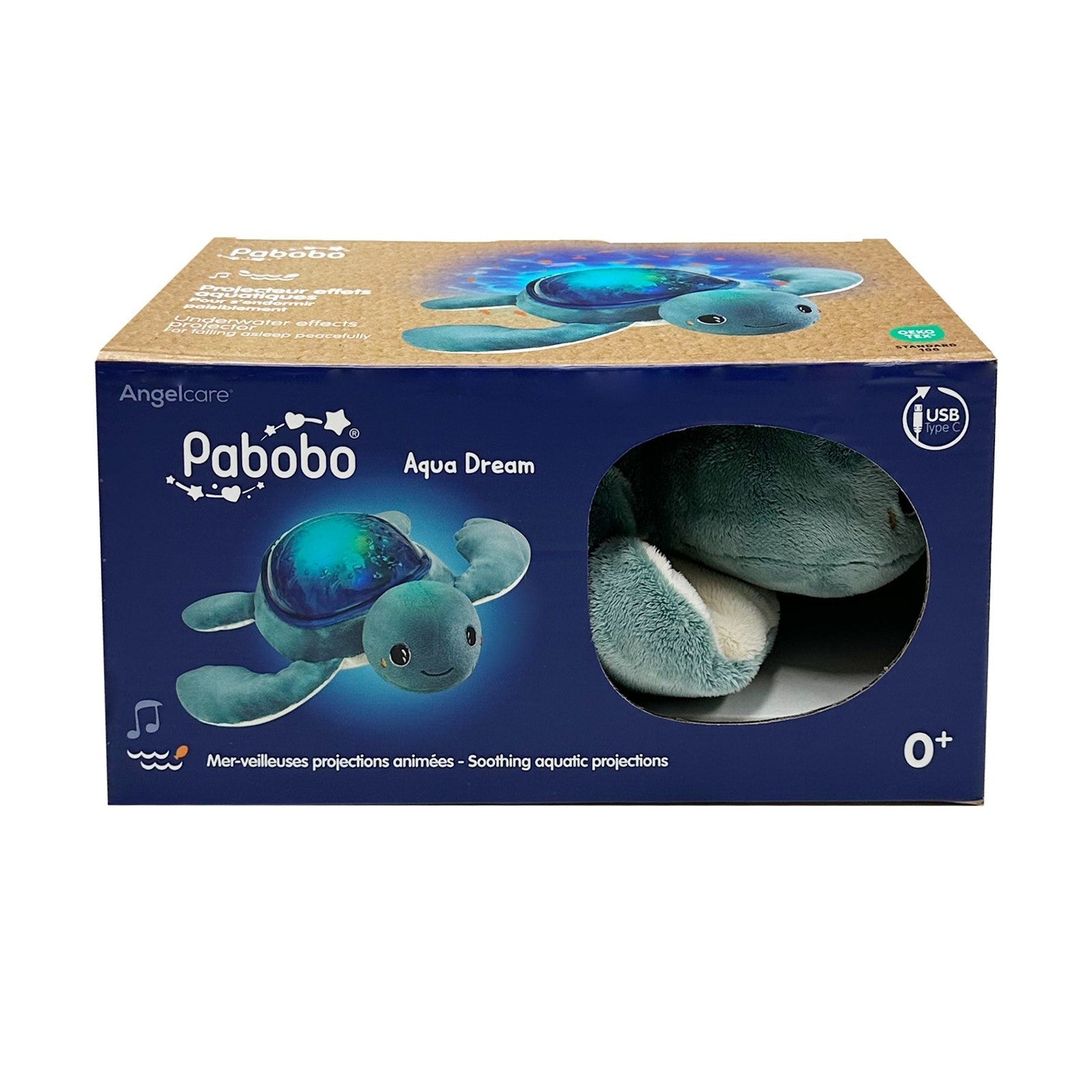 Proyector Peluche Pabobo Tortuga con Proyección Oceánica, Música y Ruidos Blancos - BEBABI