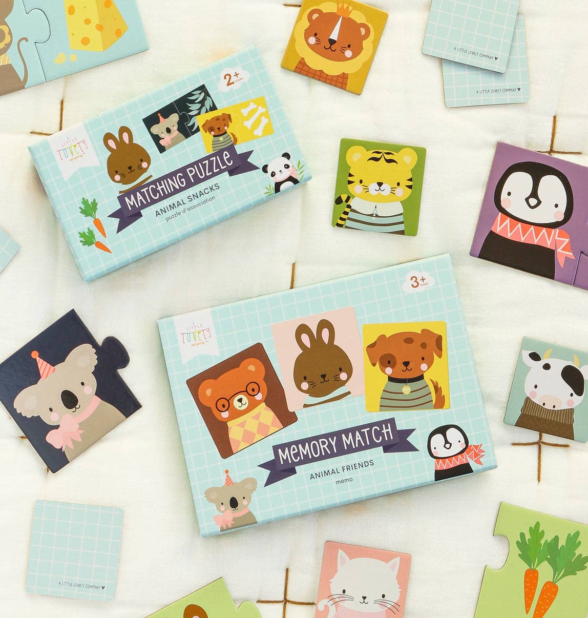 Puzzle asociativo - animales y comidas - MINI MUNDO