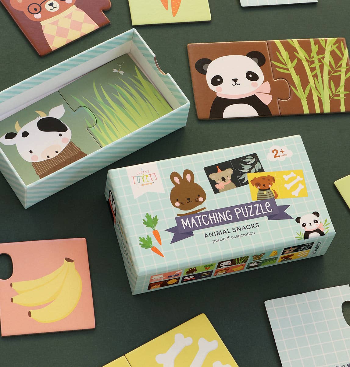 Puzzle asociativo - animales y comidas - MINI MUNDO