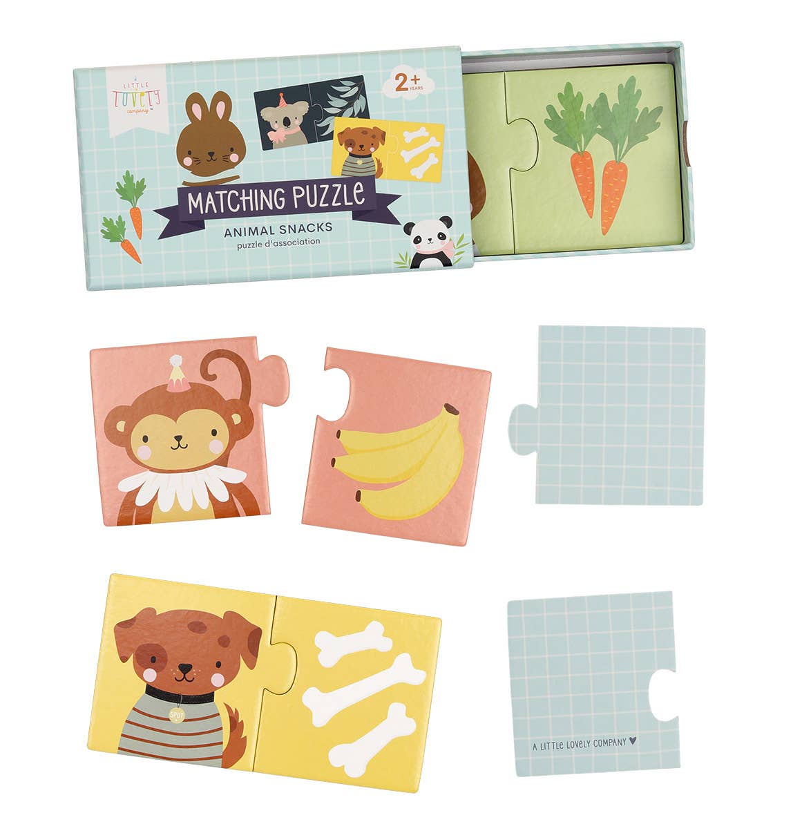 Puzzle asociativo - animales y comidas - MINI MUNDO