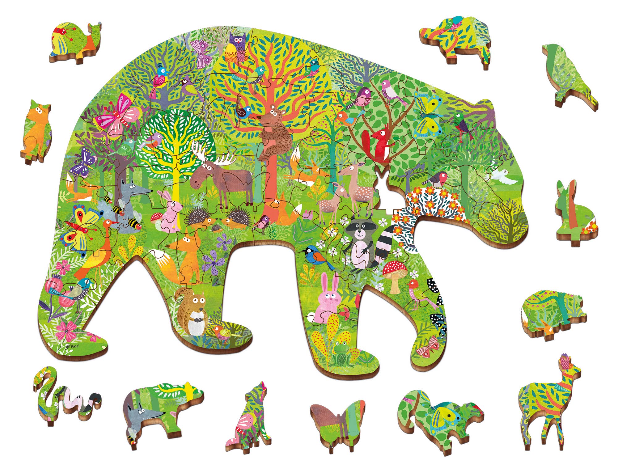 Puzzle de madera - modelo bosque - Woody - MINI MUNDO
