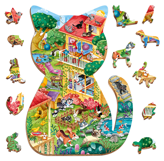 Puzzle de madera - modelo mascotas - Woody - MINI MUNDO