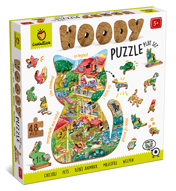 Puzzle de madera - modelo mascotas - Woody - MINI MUNDO