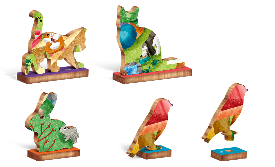 Puzzle de madera - modelo mascotas - Woody - MINI MUNDO