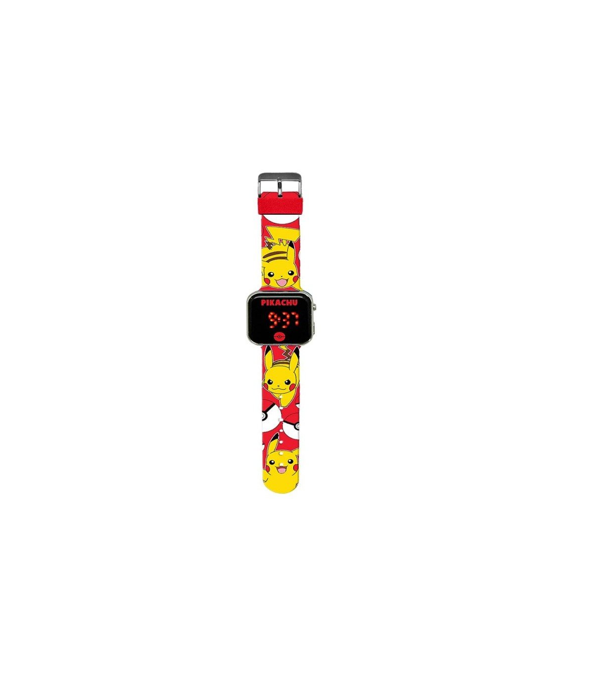 RELOJ LED POKEMON PIKACHU ROJO - MINI MUNDO