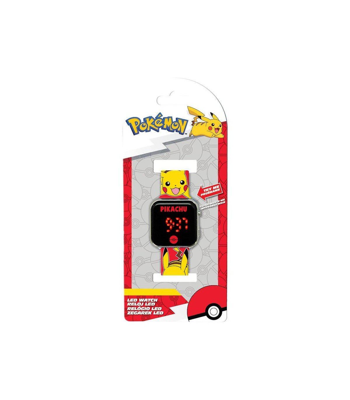 RELOJ LED POKEMON PIKACHU ROJO - MINI MUNDO
