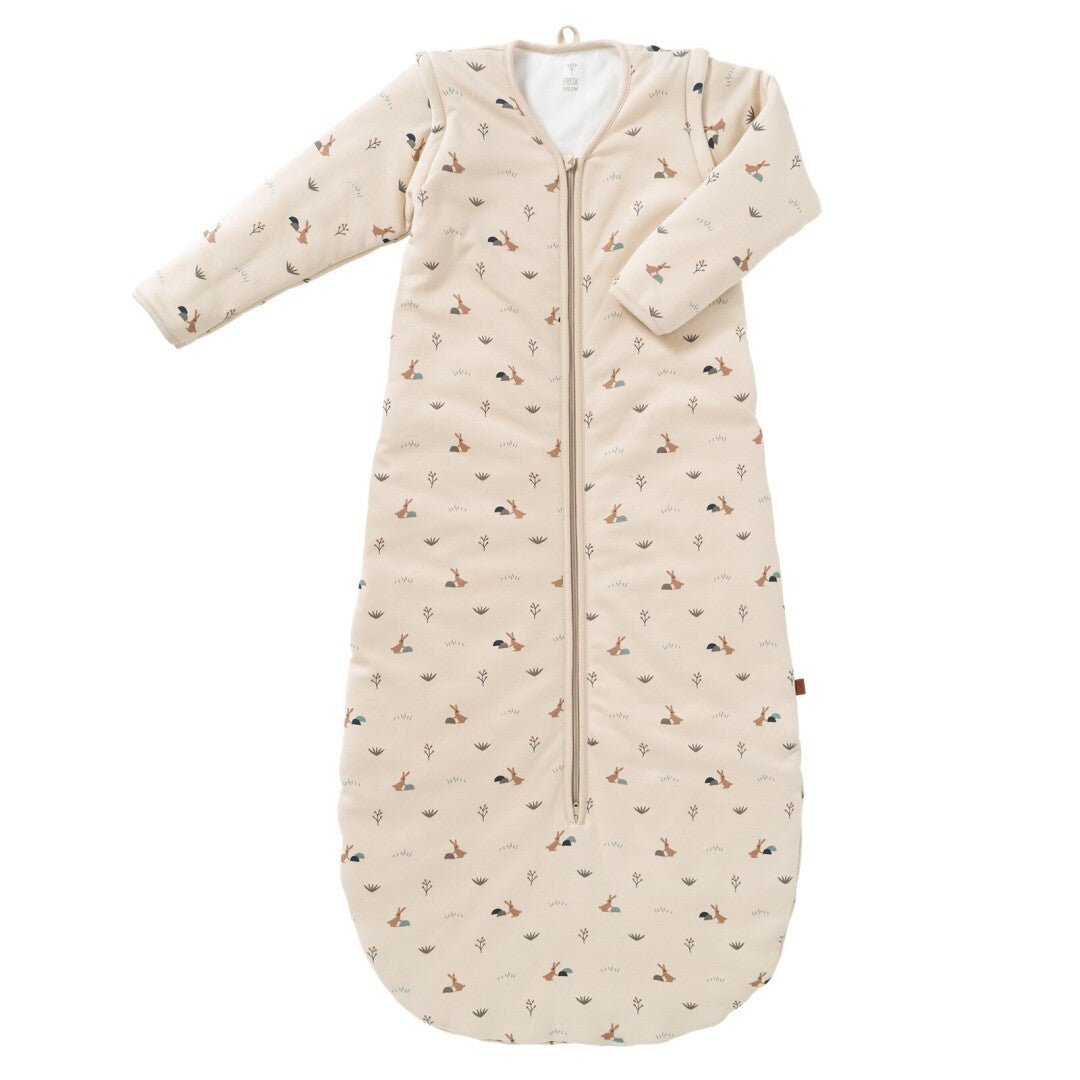 Saco de Dormir Fresk 110 cm Conejos Arena | Algodón Orgánico - BEBABI
