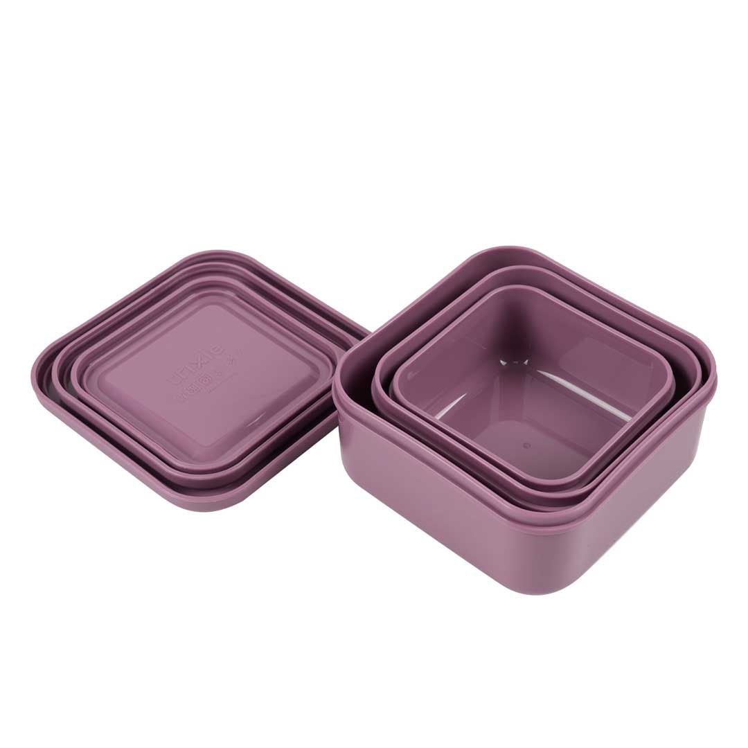 Set 3 Fiambreras Nido Trixie Pavo Real| Cajas Almuerzo Infantiles Sin BPA - BEBABI